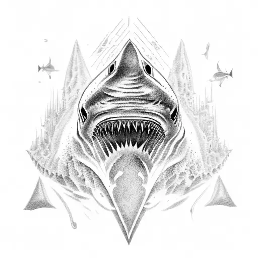 shark killer and mafia tattoo design idea