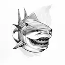 shark killer and mafia tattoo design idea
