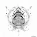 shark killer and mafia tattoo design idea