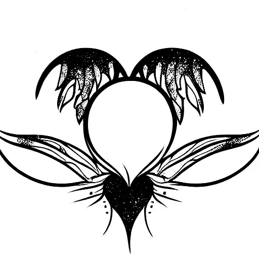Moon,fairy,wings tattoo design idea