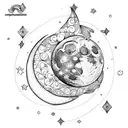 Moon,fairy,wings tattoo design idea