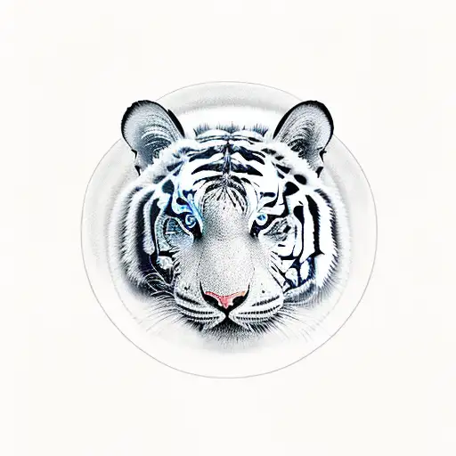 ying and Yang, black side is an ox's face, white side is a tigers face  tattoo design idea