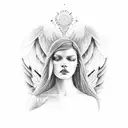 mom and dad angels tattoo design idea