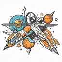 Christian space themed tattoo tattoo design idea