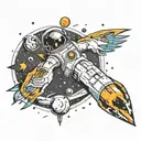 Christian space themed tattoo tattoo design idea