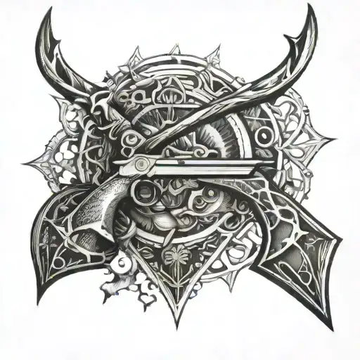 hunting bow tattoo design idea