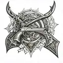 hunting bow tattoo design idea