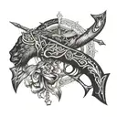 hunting bow tattoo design idea