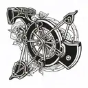 compound bow  tattoo design idea