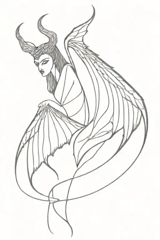 Maleficent wings spread tattoo design idea