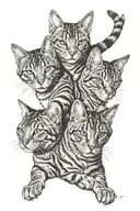 3 headed cat tattoo design idea