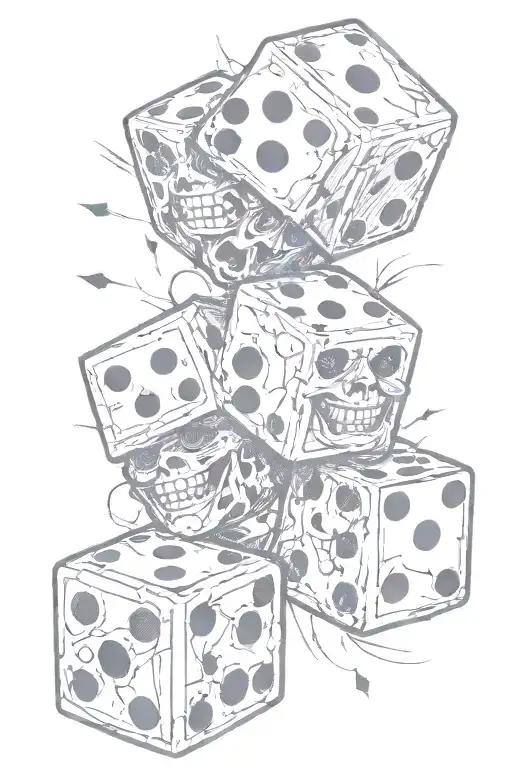 laugh now cry later faces with dice in it tattoo design idea