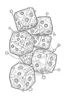 laugh now cry  later faces with dice in it tattoo design idea