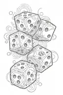 laugh now cry  later faces with dice in it tattoo design idea