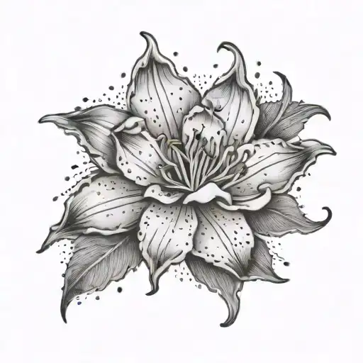 An azalea flower blooming with ocean waves as petals tattoo design idea