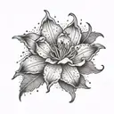 An azalea flower blooming with ocean waves as petals tattoo design idea