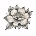 An azalea flower blooming with ocean waves as petals tattoo design idea