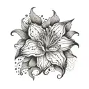 An azalea flower blooming with ocean waves as petals tattoo design idea