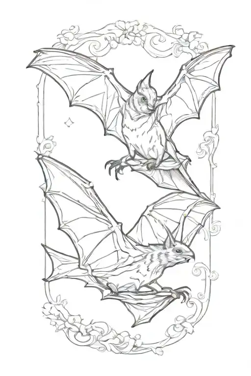 mexican free-tailed bat tattoo design idea