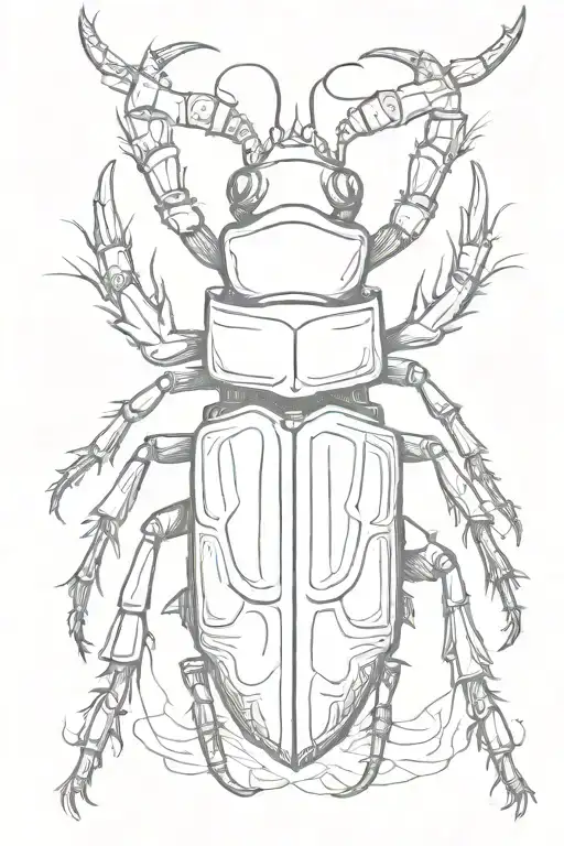 cute stag beetle  tattoo design idea