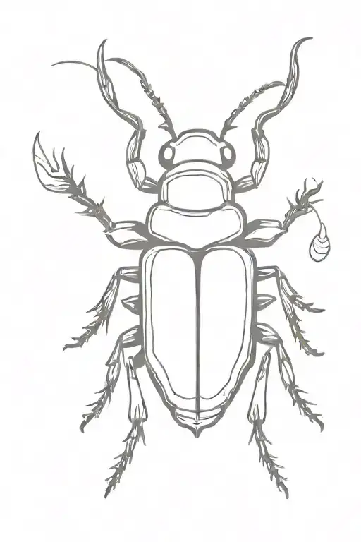 cute stag beetle  tattoo design idea