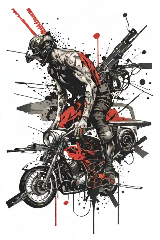 creative design combining tattoo design idea