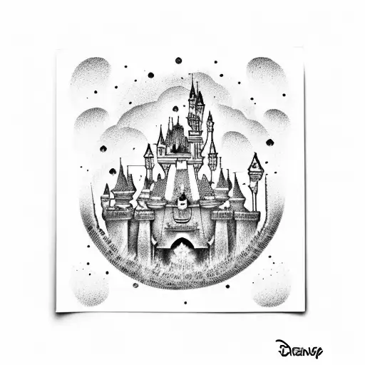 Disney castle tattoo design idea