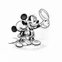  Mickey Mouse sketch  tattoo design idea