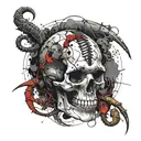 skull and scorpion tattoo design idea