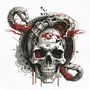 skull and scorpion tattoo design idea