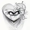 Crying Heart tattoo design idea