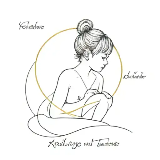 name of the child line tattoo minimalizm  tattoo design idea