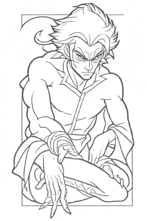 Dio brando The Incredible Adventures of jojo the Vampire light foot tattoo sketch tattoo design idea