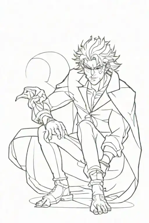 Dio brando The Incredible Adventures of jojo the Vampire light foot tattoo sketch tattoo design idea