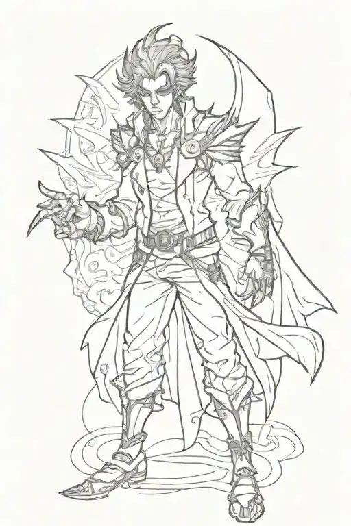 Dio brando The Incredible Adventures of jojo the Vampire light foot tattoo sketch tattoo design idea