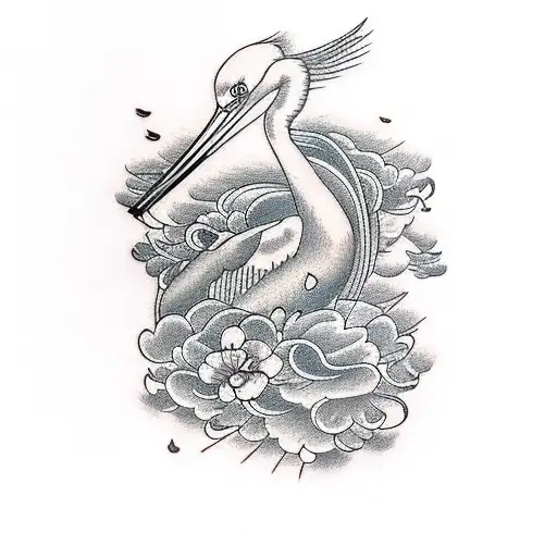 stork tattoo design idea