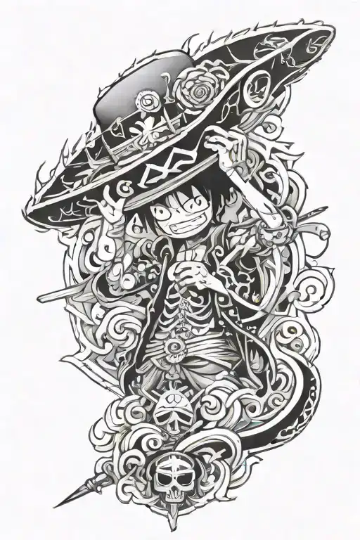One piece tattoo design idea