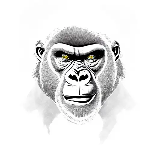 angry gorilla tattoo design idea