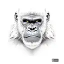 angry gorilla tattoo design idea