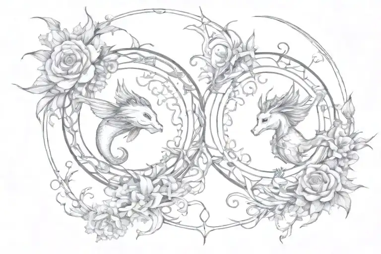 Pisces and Capricorn  tattoo design idea