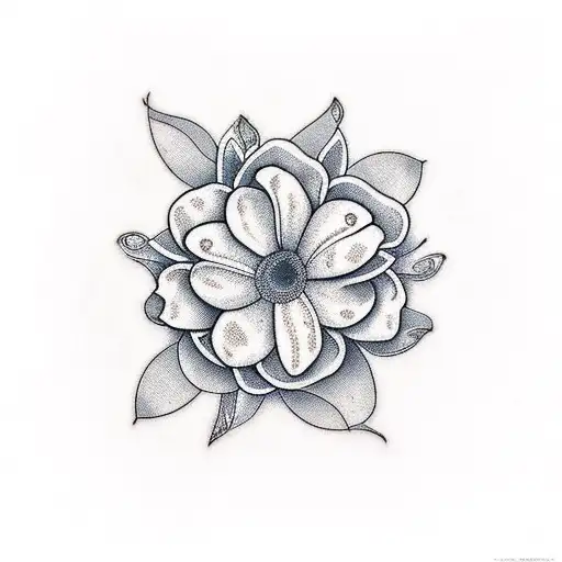 Paisley with several flowers tattoo design idea