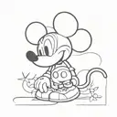 kaws mickey mouse  tattoo design idea