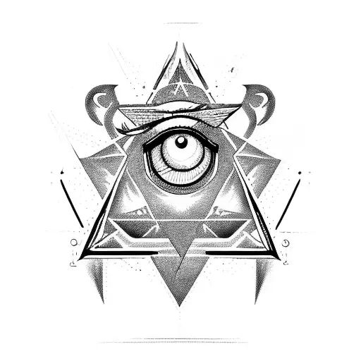 all seeing eye in a triangle tattoo design idea