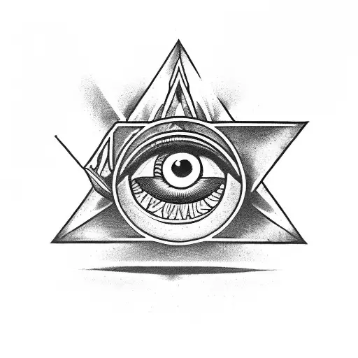 all seeing eye in a triangle tattoo design idea