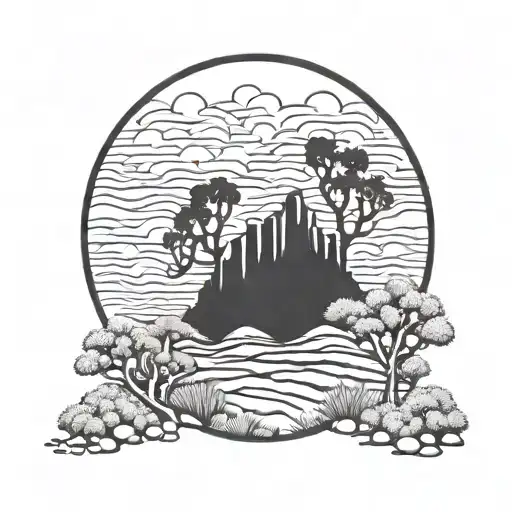 sagebrush thunderstorms desert tattoo design idea