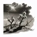 sagebrush thunderstorms desert tattoo design idea