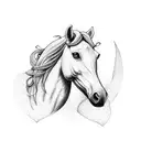 horse head with heart tattoo design idea