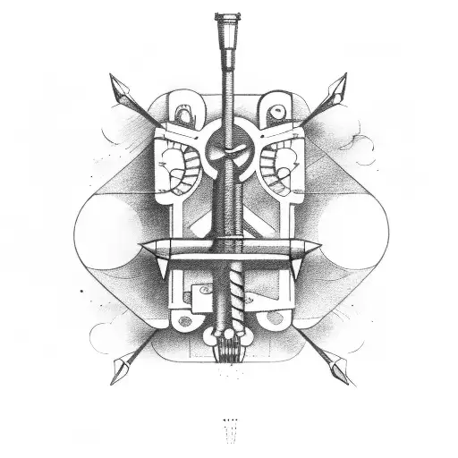 A mechanical plane with musical notes as its exhaust tattoo design idea