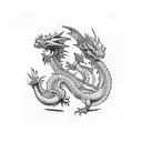 three mini dragons tattoo design idea