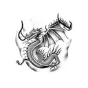 three mini dragons tattoo design idea